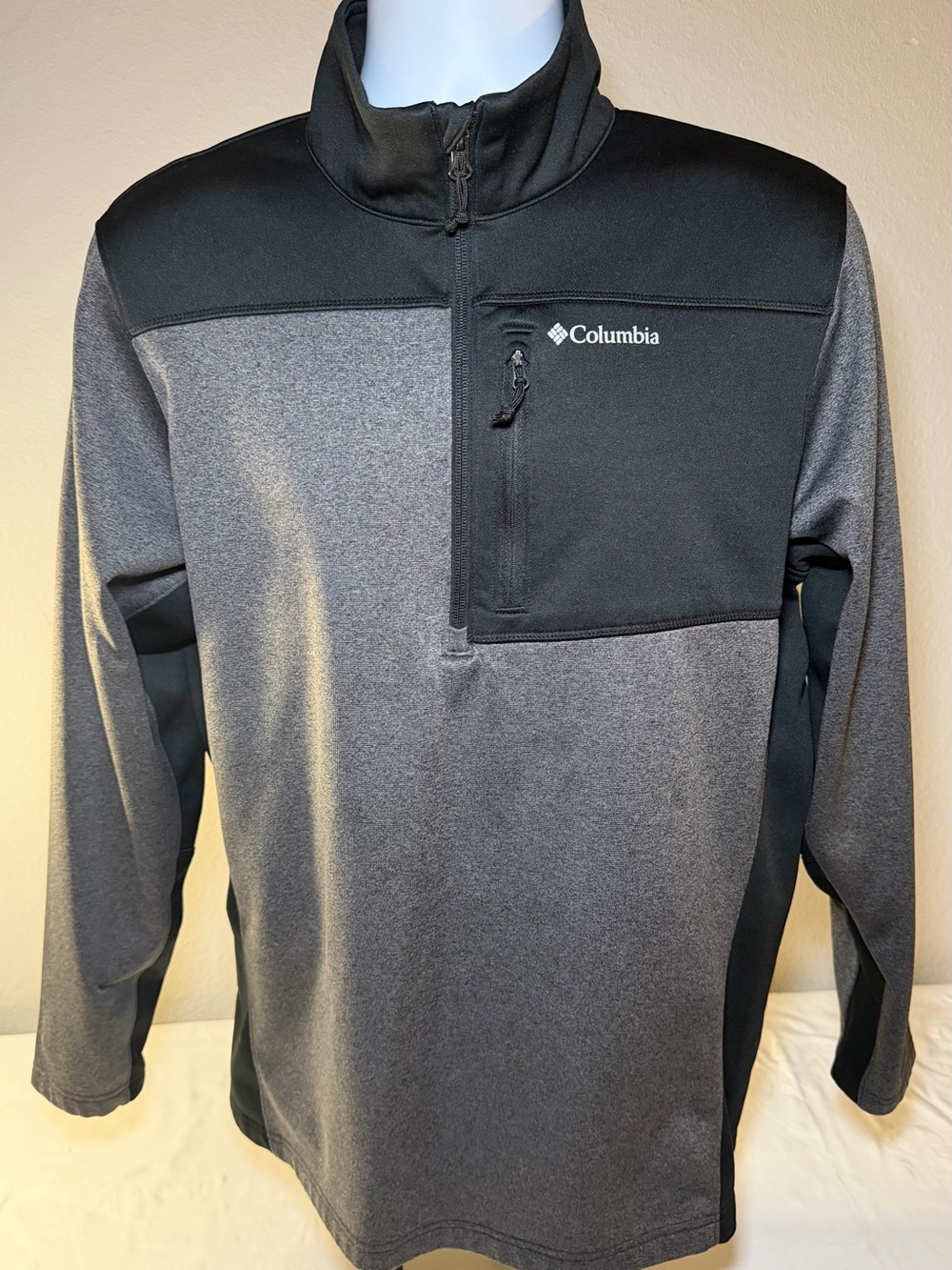 Columbia Black and Gray Half-Zip Performance Pullover